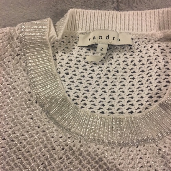 Sandro Metallic Open Knit Sweater - Picture 2 of 4